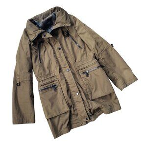 Rain Jacket Trench Coat Women's Small Military Green Marc New York
